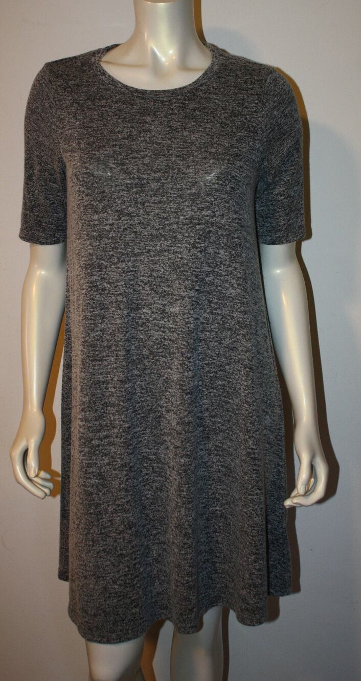 Max Mara Black White Tweed Knit Tunic Dress M SS Stretch